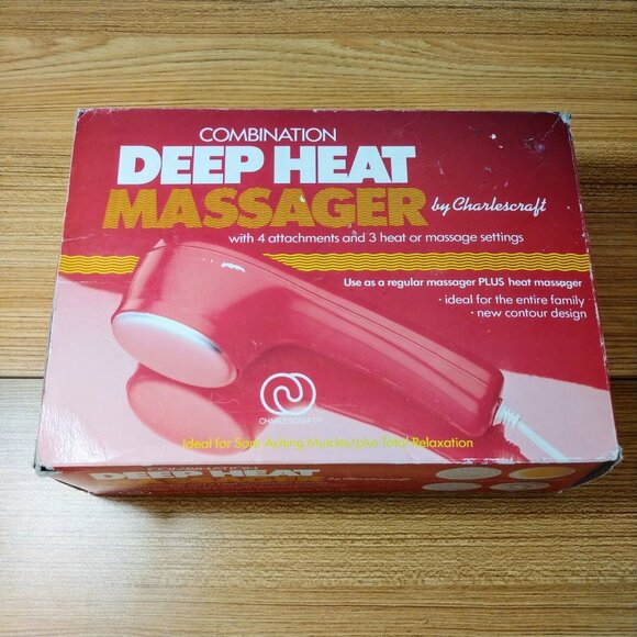 Charlescraft‎ Deep Heat Massager All 4 Attachments 3 Settings Vibrating VTG - Picture 1 of 4